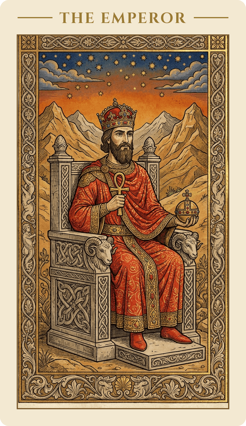 The Emperor — Medieval Illuminated Manuscript deck