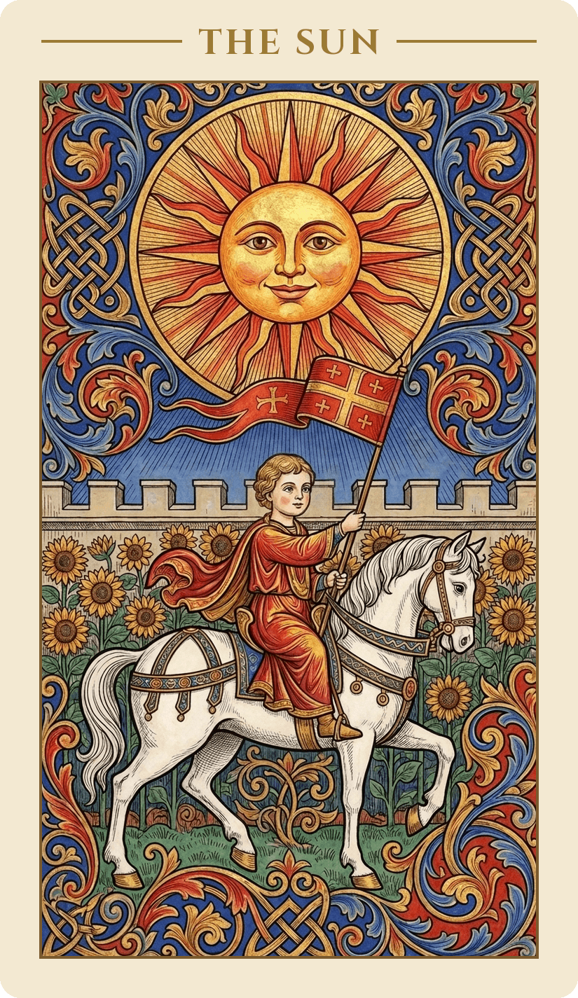 The Sun — Medieval Illuminated Manuscript deck