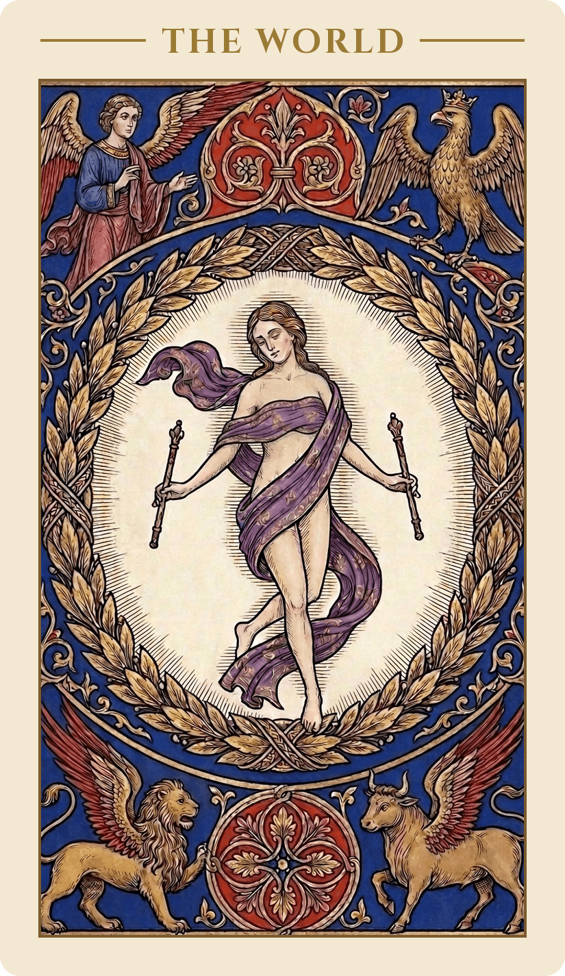 The World — Medieval Illuminated Manuscript deck
