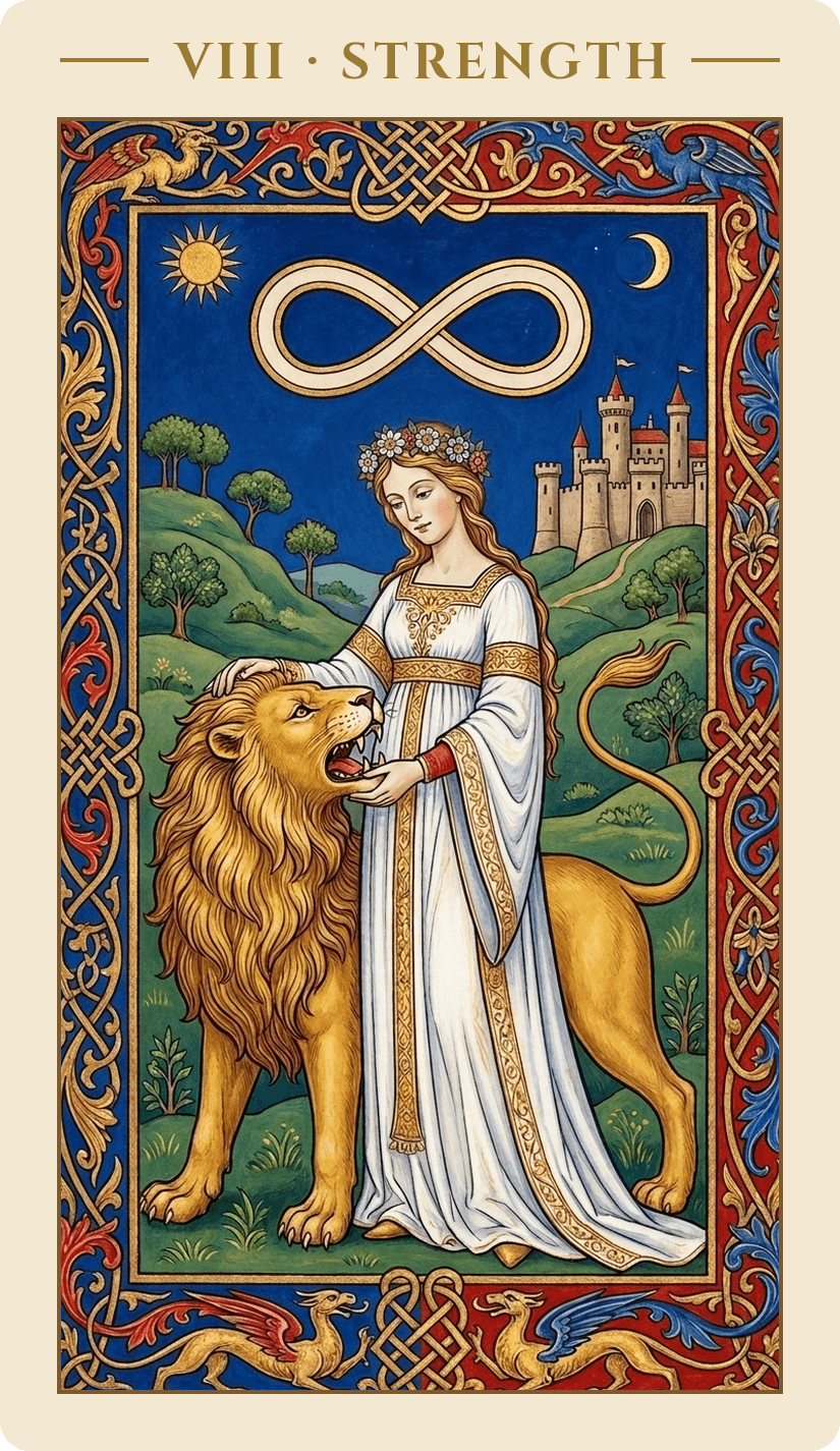 Strength — Medieval Illuminated Manuscript deck